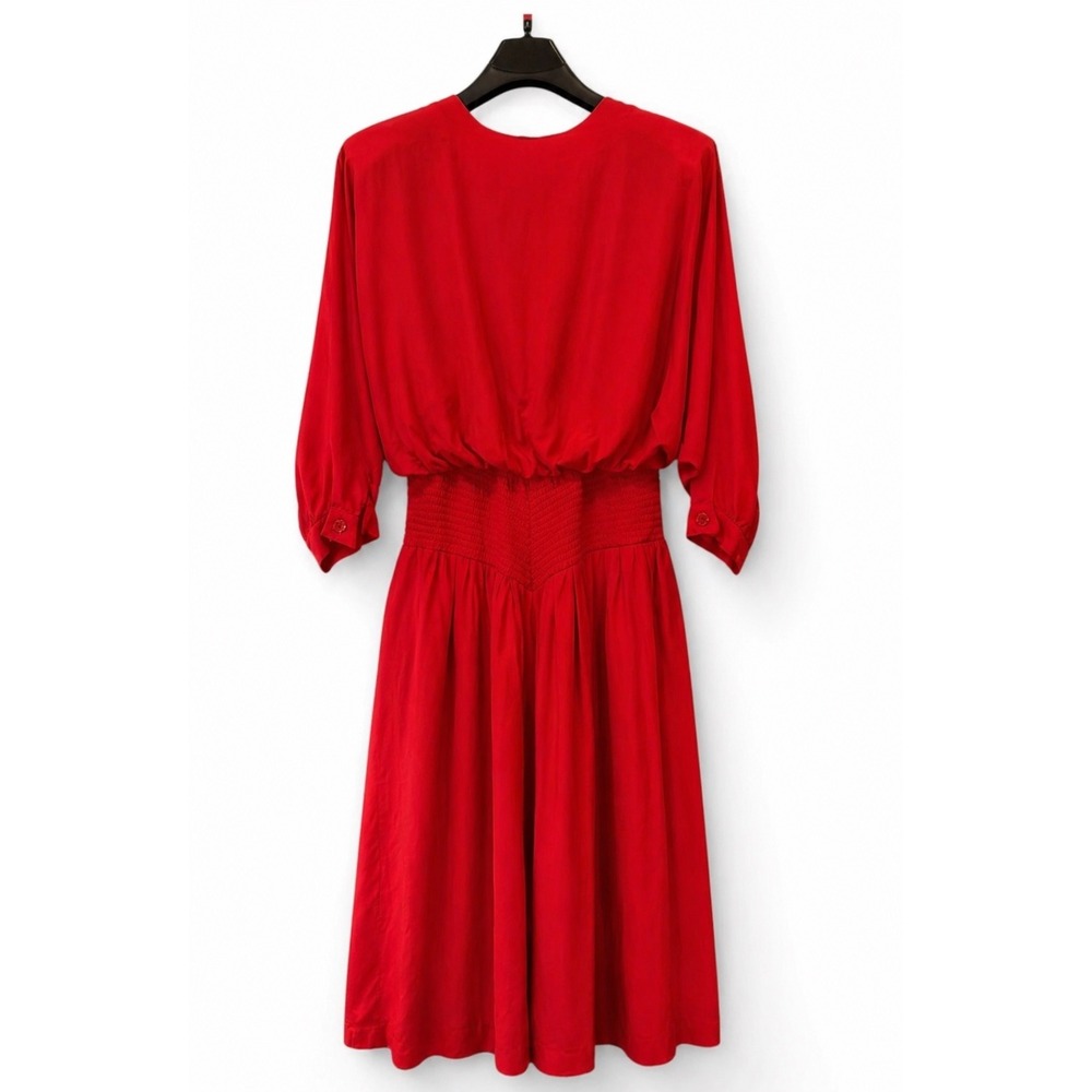NWT Vintage Jessica Howard Red Rayon Dress Size 14 Midi Length Teacher Classic